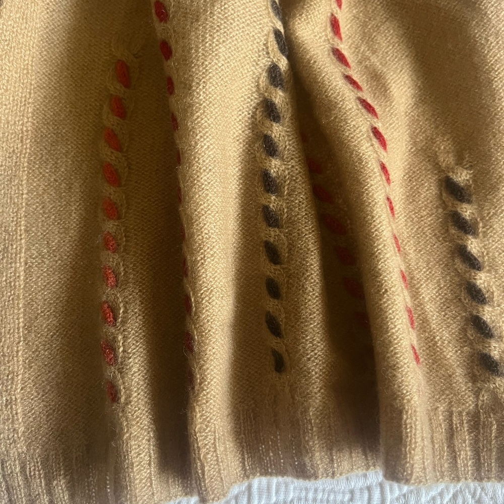 Hannah Rose Tan 100%Cashmere Scarf NEW WITH TAG - Picture 3 of 11